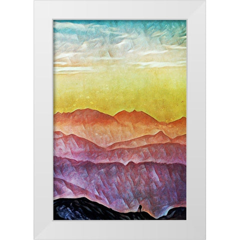 Coloured Summit Sunset II White Modern Wood Framed Art Print by Aldridge, Ashley