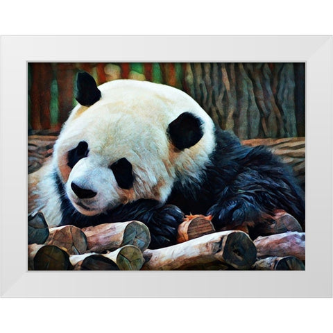 Giant Panda Snooze  White Modern Wood Framed Art Print by Aldridge, Ashley