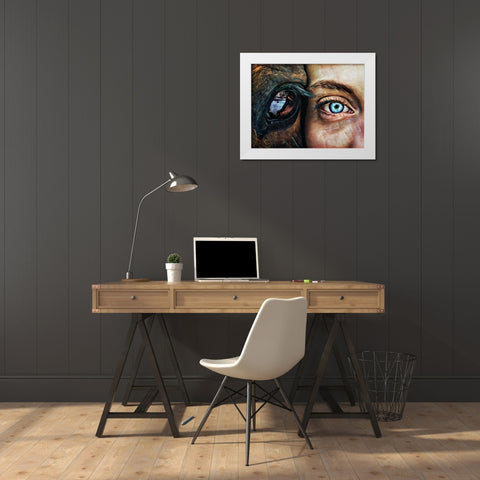 Eye to Eye White Modern Wood Framed Art Print by Aldridge, Ashley