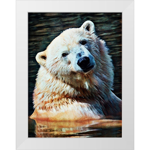 Polar Bear Bath Time White Modern Wood Framed Art Print by Aldridge, Ashley