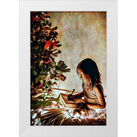 Dear Santa White Modern Wood Framed Art Print by Aldridge, Ashley