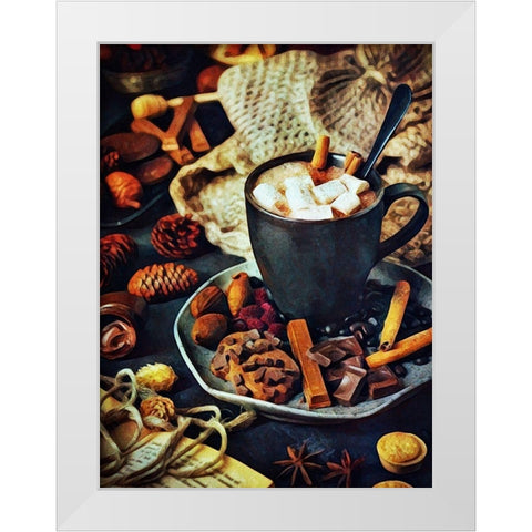 Chocolate Cocoa Craving White Modern Wood Framed Art Print by Aldridge, Ashley