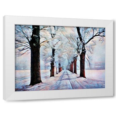 Walk Down Winter Lane White Modern Wood Framed Art Print by Aldridge, Ashley