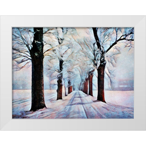 Walk Down Winter Lane White Modern Wood Framed Art Print by Aldridge, Ashley