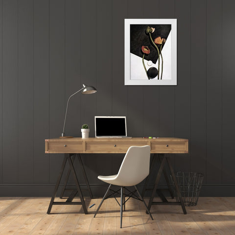 Modern Poppy Arrangement I White Modern Wood Framed Art Print by Aldridge, Ashley