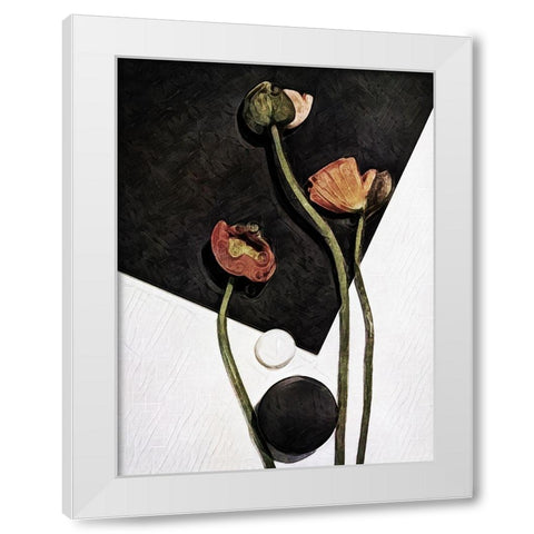 Modern Poppy Arrangement I White Modern Wood Framed Art Print by Aldridge, Ashley
