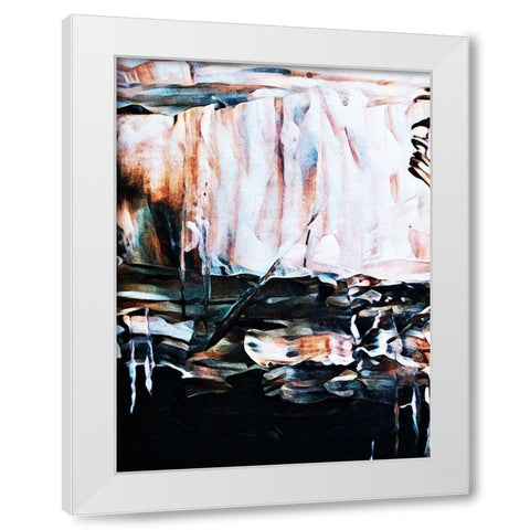 Burnt White On Black Abstract White Modern Wood Framed Art Print by Aldridge, Ashley