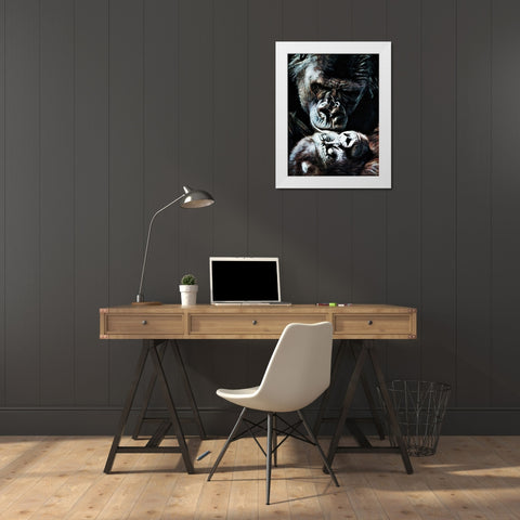 Primate Perfection II White Modern Wood Framed Art Print by Aldridge, Ashley