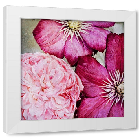 Pretty Pink Petals White Modern Wood Framed Art Print by Aldridge, Ashley