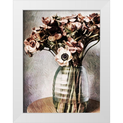 Dried Pastel Poppies White Modern Wood Framed Art Print by Aldridge, Ashley