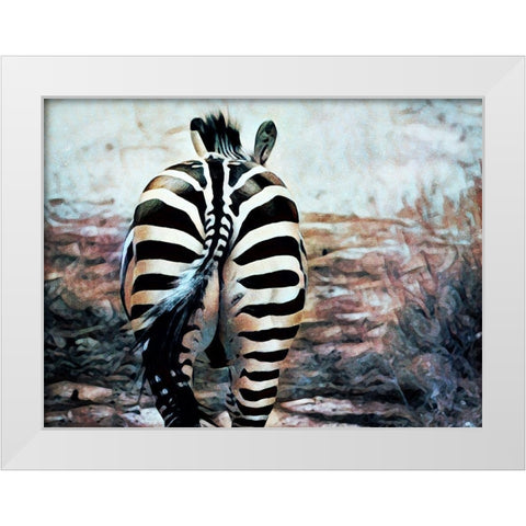 Zebra Butt Beautiful White Modern Wood Framed Art Print by Aldridge, Ashley
