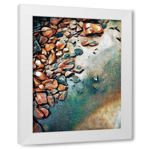 Rocky River Bank with Boats I White Modern Wood Framed Art Print by Aldridge, Ashley