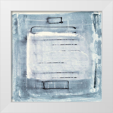 Mozaic 21 White Modern Wood Framed Art Print by Aryai, Sia