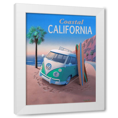 Coastal California with Text White Modern Wood Framed Art Print by Courtney, Richard