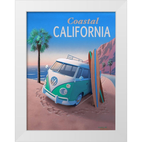 Coastal California with Text White Modern Wood Framed Art Print by Courtney, Richard