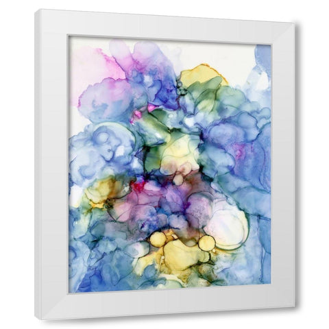Pansy Explosion White Modern Wood Framed Art Print by Curinga, Kim