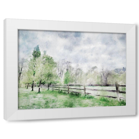 Scenic Fence White Modern Wood Framed Art Print by Curinga, Kim