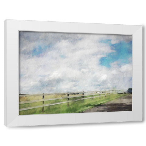 Pasture Fence White Modern Wood Framed Art Print by Curinga, Kim