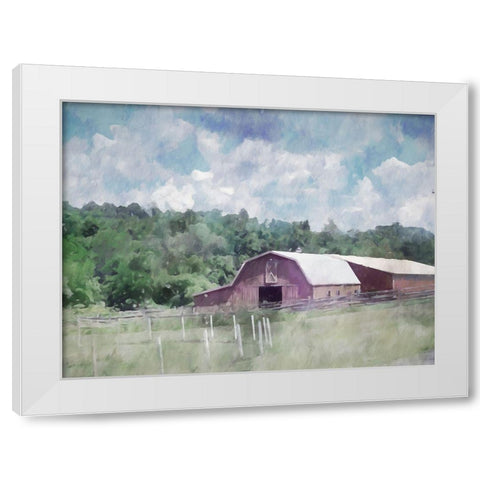 Barn in the Pasture White Modern Wood Framed Art Print by Curinga, Kim