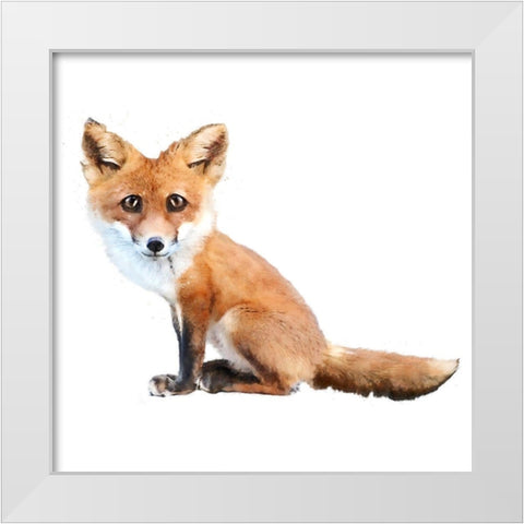 Foxy Baby White Modern Wood Framed Art Print by Curinga, Kim