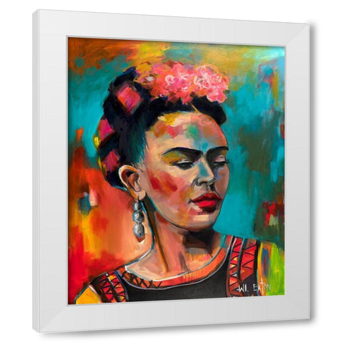 Frida Khalo White Modern Wood Framed Art Print by Eaton, Winnie