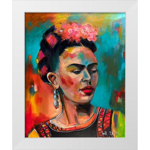 Frida Khalo White Modern Wood Framed Art Print by Eaton, Winnie