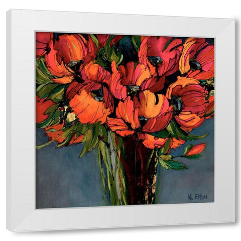 Flower Flames Burnt Orange White Modern Wood Framed Art Print by Eaton, Winnie