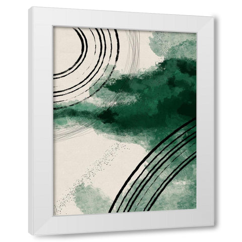 Emerald Dust White Modern Wood Framed Art Print by Holman, Nicholas