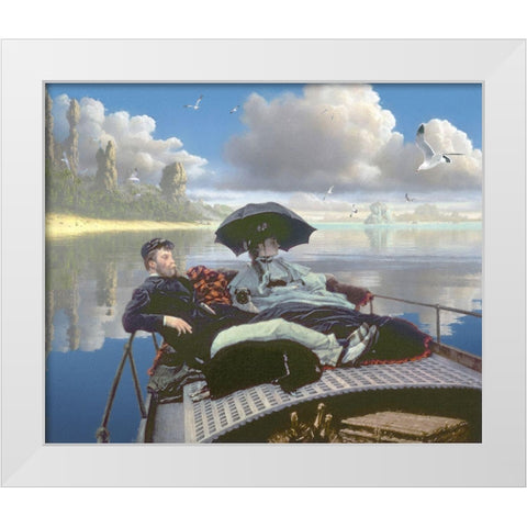 Lofty Relaxers White Modern Wood Framed Art Print by Hunziker, Steve