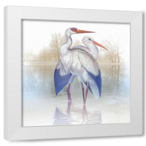 Misty Plumage III White Modern Wood Framed Art Print by Hunziker, Steve