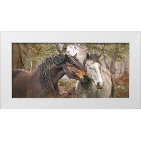 Forest Fraternisers White Modern Wood Framed Art Print by Hunziker, Steve