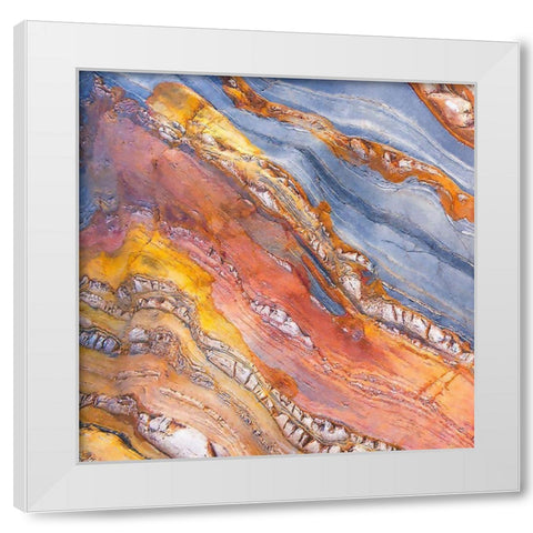 Craquelure III White Modern Wood Framed Art Print by Hunziker, Steve