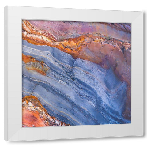 Craquelure IV White Modern Wood Framed Art Print by Hunziker, Steve