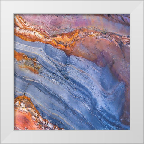 Craquelure IV White Modern Wood Framed Art Print by Hunziker, Steve