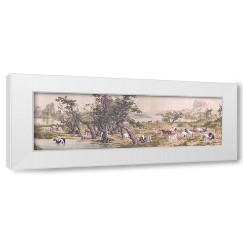 Celestial Equine White Modern Wood Framed Art Print by Hunziker, Steve