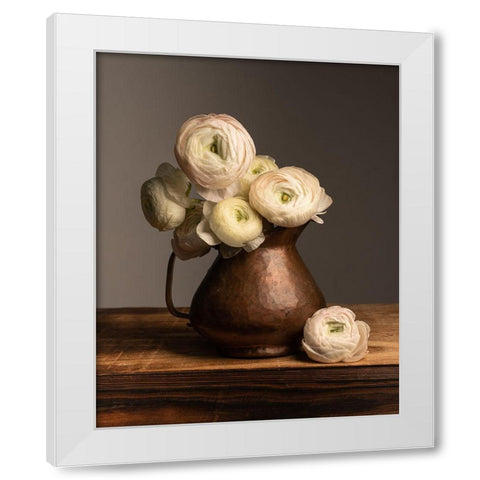 Pitcher Perfect Petals White Modern Wood Framed Art Print by Maclean, Leah