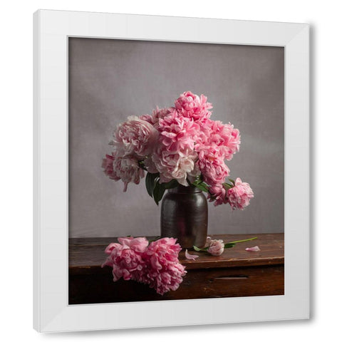 Layers of Pink White Modern Wood Framed Art Print by Maclean, Leah
