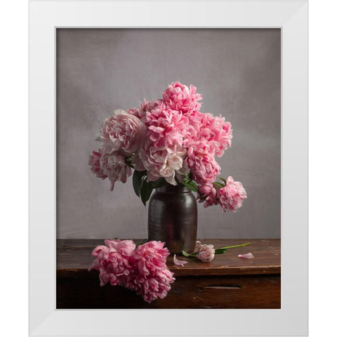 Layers of Pink White Modern Wood Framed Art Print by Maclean, Leah