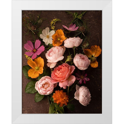 A Pocket Full of Posies White Modern Wood Framed Art Print by Maclean, Leah