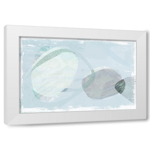 Blue Tide White Modern Wood Framed Art Print by Naskrent, Delores