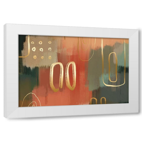 Terracotta White Modern Wood Framed Art Print by Naskrent, Delores