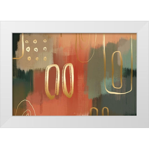 Terracotta White Modern Wood Framed Art Print by Naskrent, Delores