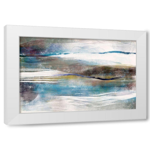 Sea and Sand White Modern Wood Framed Art Print by Naskrent, Delores
