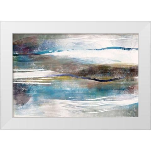 Sea and Sand White Modern Wood Framed Art Print by Naskrent, Delores