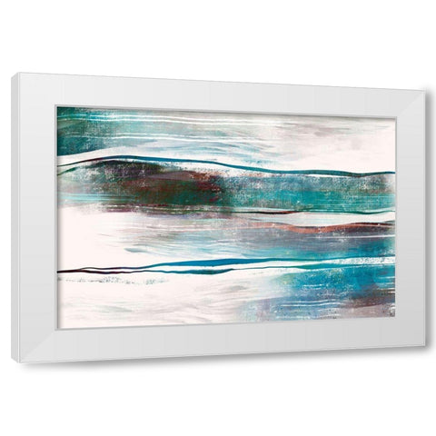 Lapping Waves White Modern Wood Framed Art Print by Naskrent, Delores