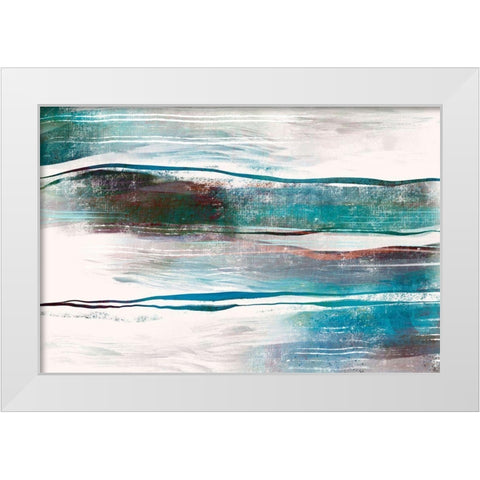Lapping Waves White Modern Wood Framed Art Print by Naskrent, Delores