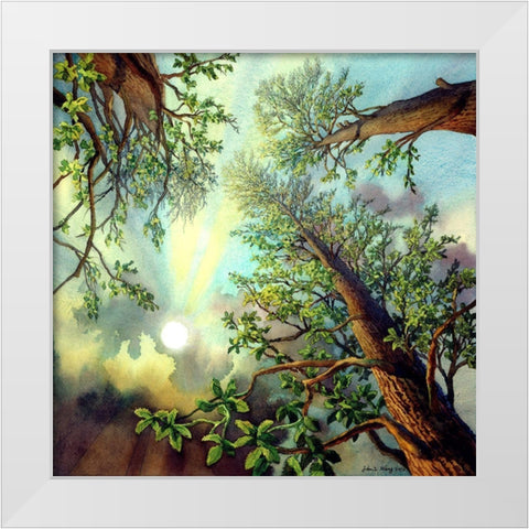 Tree Music IV White Modern Wood Framed Art Print by Wang, John