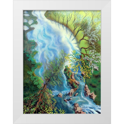 Fantasia of Spring White Modern Wood Framed Art Print by Wang, John