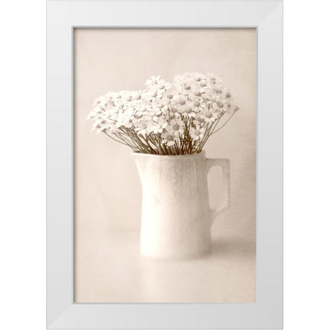 Jug of Daisies White Modern Wood Framed Art Print by Stalus, Judy