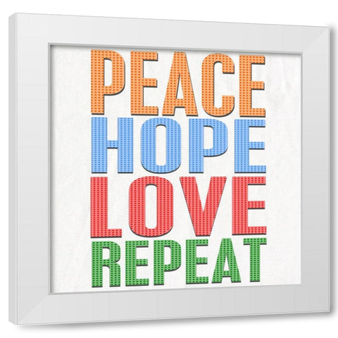 Peace Etc White Modern Wood Framed Art Print by Smith, Karen
